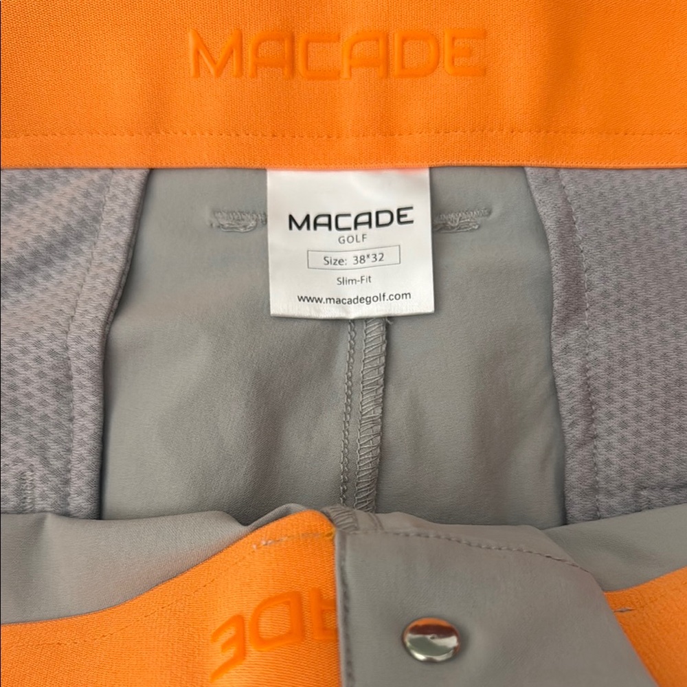 MACADE Golf Slim-Fit pants in Gray and Orange